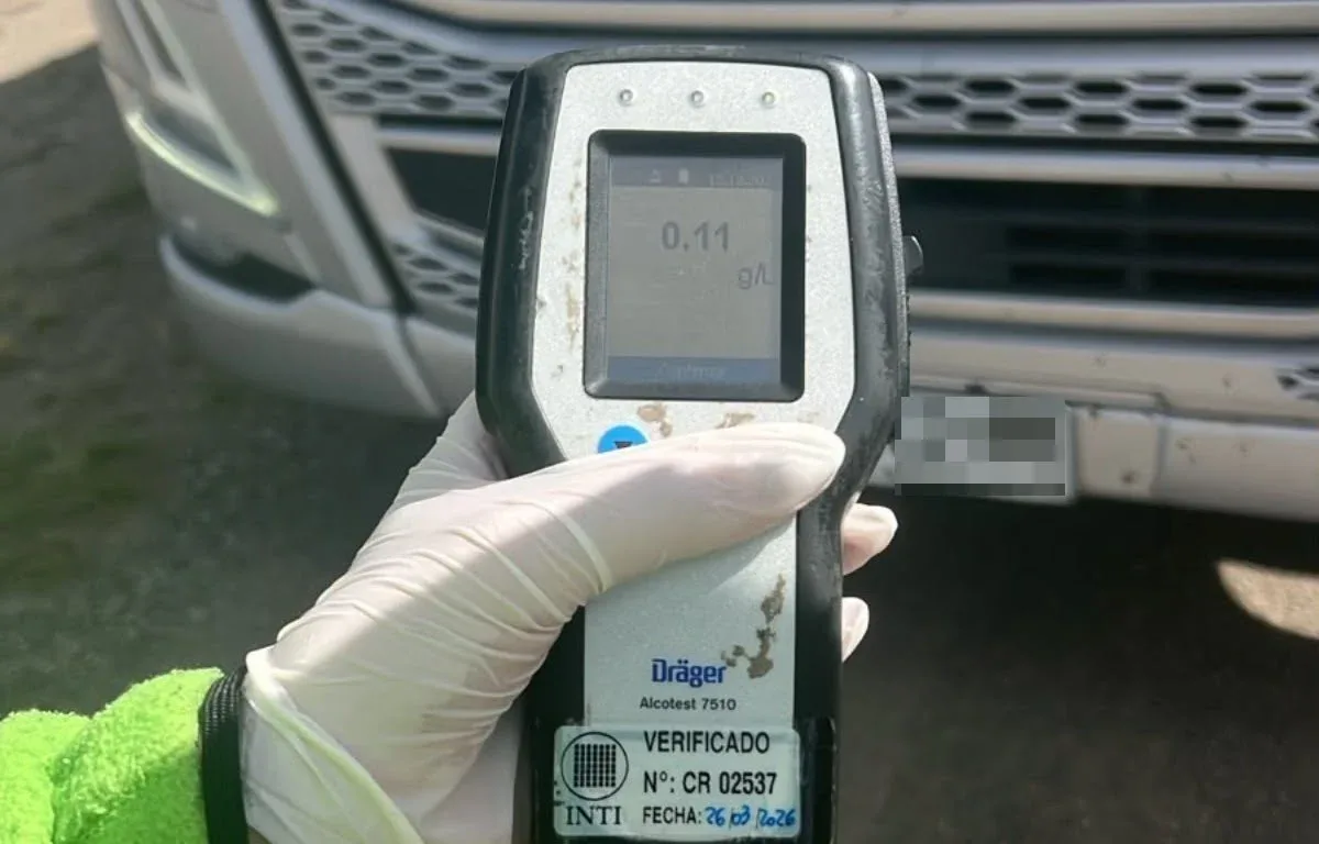 Conductor chileno con alcoholemia positiva en la Ruta 40
