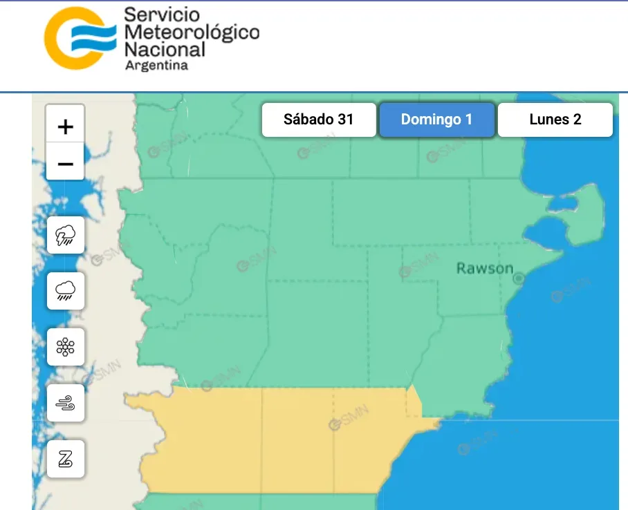 Alerta amarillo por vientos fuertes en Rada Tilly y Comodoro Rivadavia