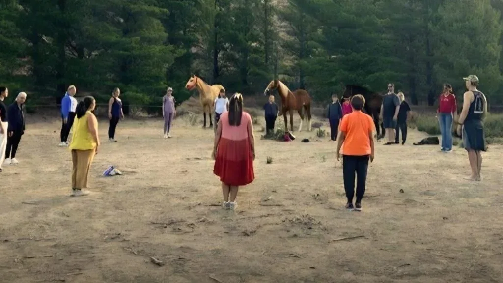 Chi Kung y Tai Chi junto a caballos en una jornada en Rada Tilly