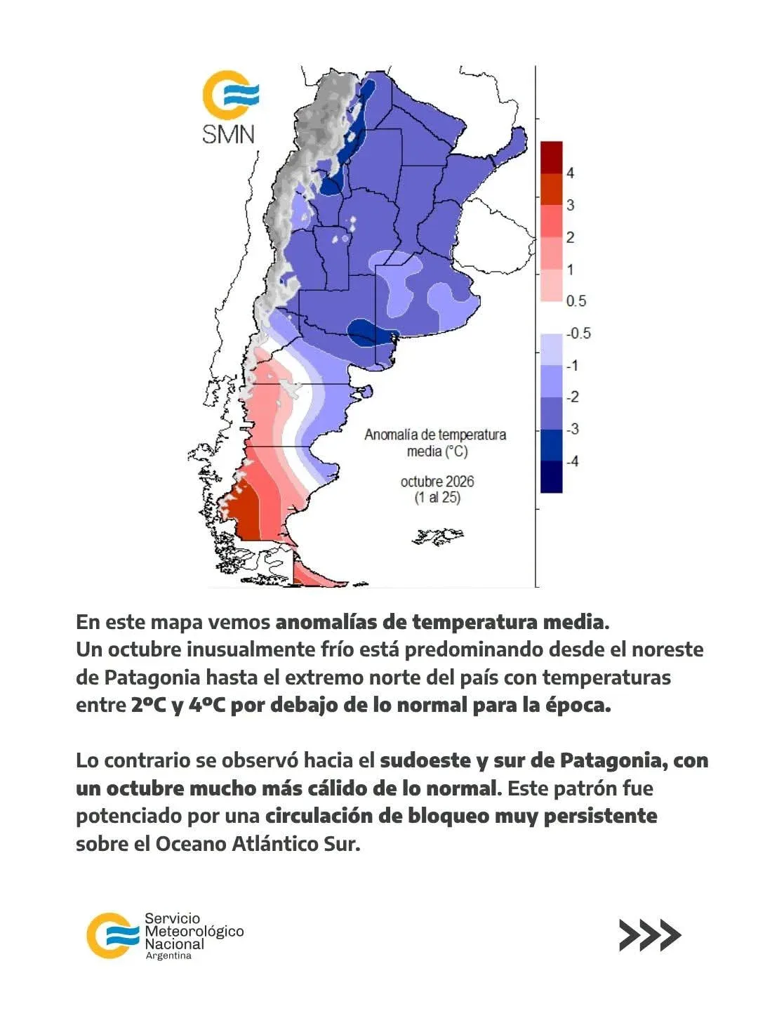 Octubre en Rada Tilly: temperaturas bajas y más lluvias que lo habitual