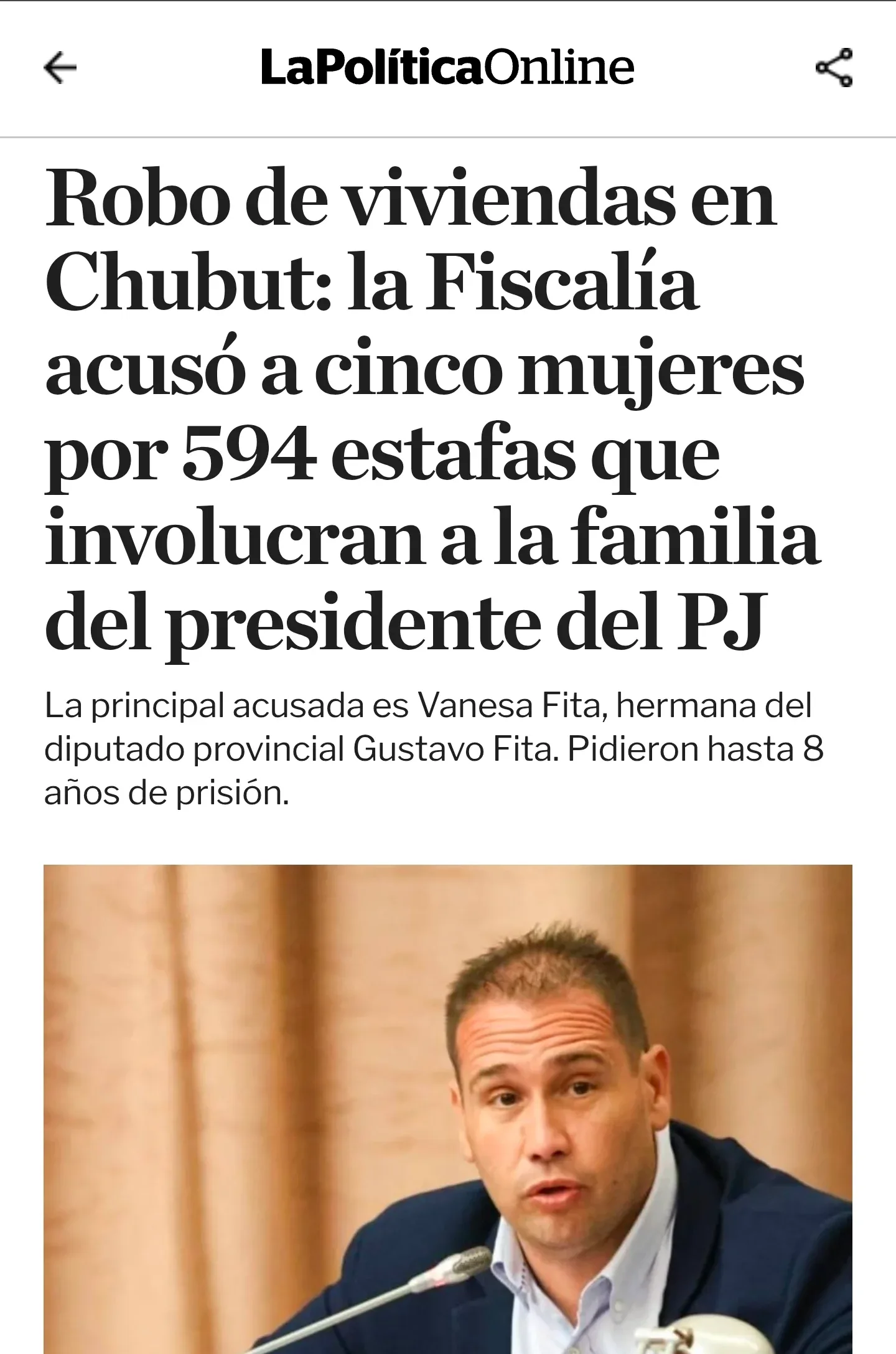 Difusión nacional del caso Fita por presunta estafa con viviendas del IPV