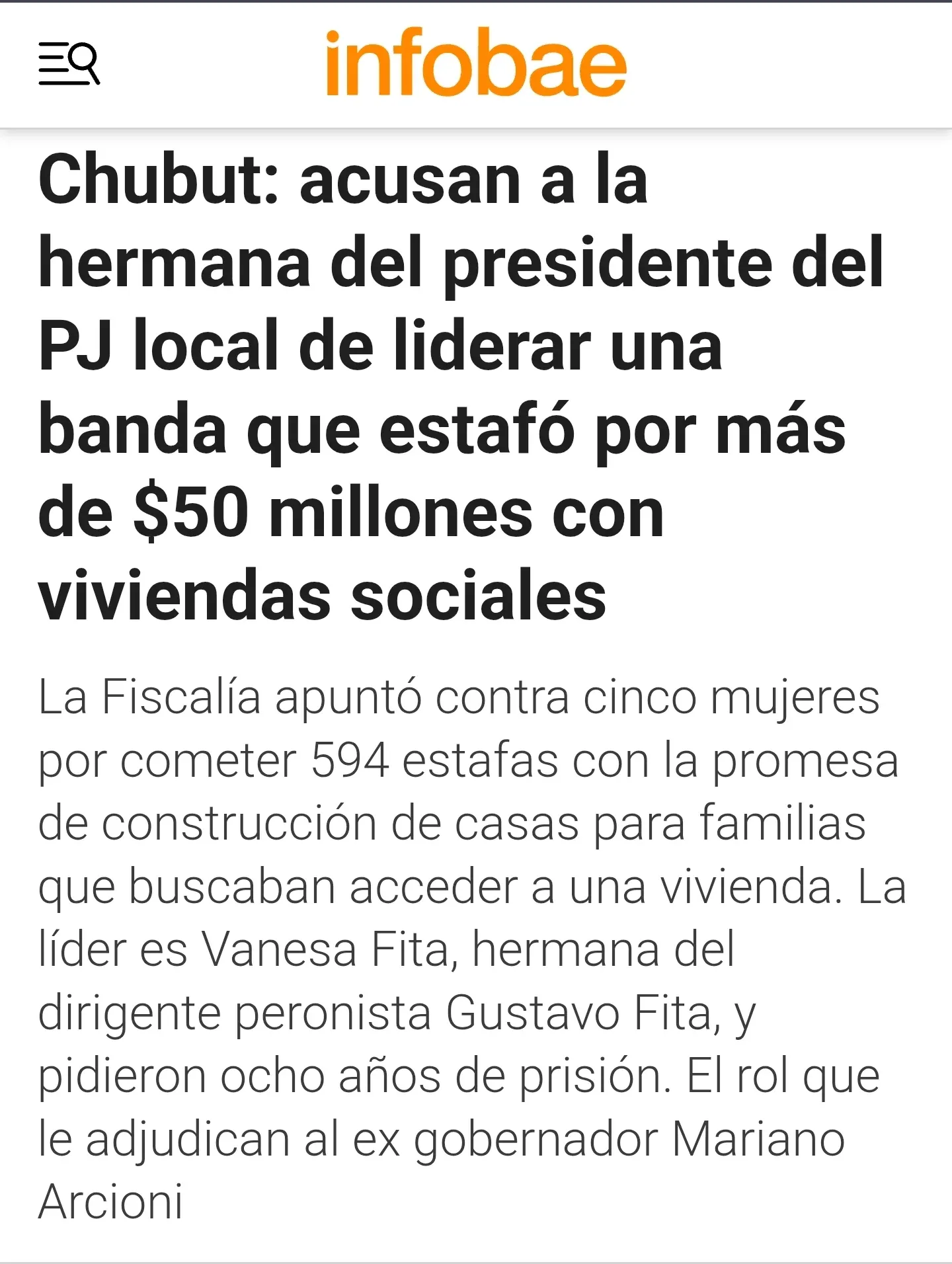 Difusión nacional del caso Fita por presunta estafa con viviendas del IPV