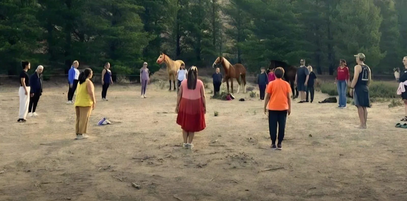 Chi Kung y Tai Chi junto a caballos en una jornada en Rada Tilly